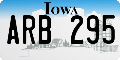 IA license plate ARB295
