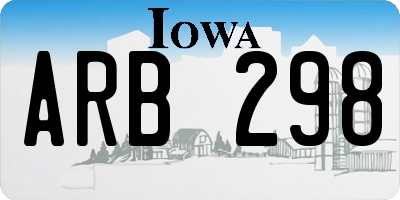 IA license plate ARB298