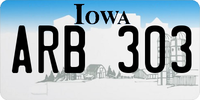 IA license plate ARB303