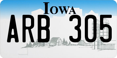 IA license plate ARB305