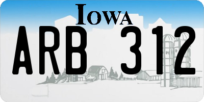 IA license plate ARB312