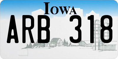 IA license plate ARB318