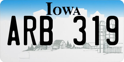 IA license plate ARB319