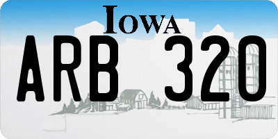 IA license plate ARB320