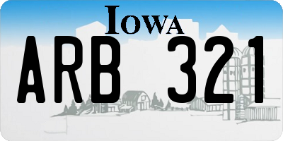 IA license plate ARB321