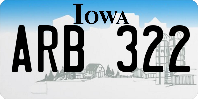IA license plate ARB322