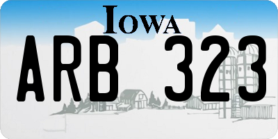 IA license plate ARB323