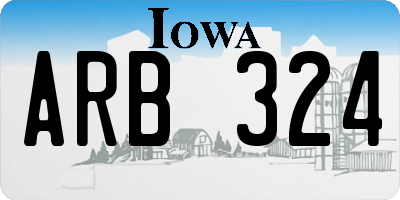 IA license plate ARB324