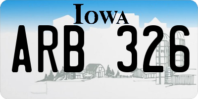 IA license plate ARB326