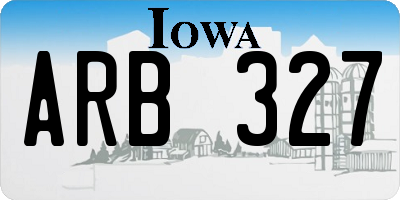 IA license plate ARB327