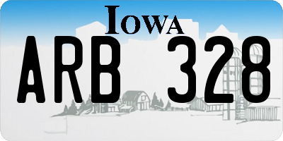 IA license plate ARB328