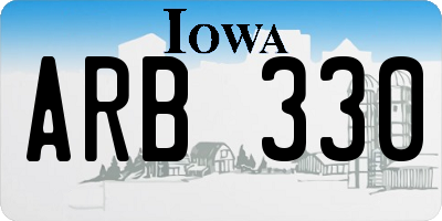 IA license plate ARB330