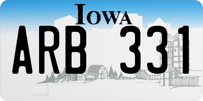 IA license plate ARB331
