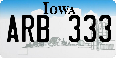 IA license plate ARB333