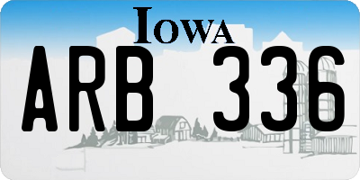 IA license plate ARB336