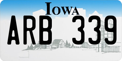 IA license plate ARB339