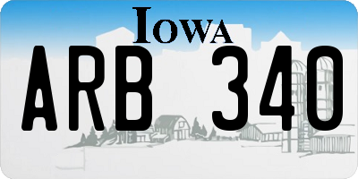 IA license plate ARB340