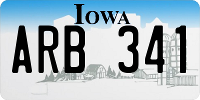 IA license plate ARB341