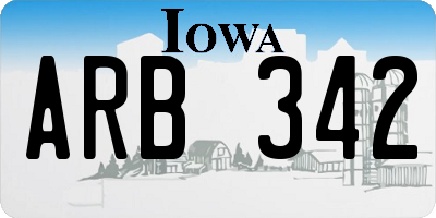 IA license plate ARB342