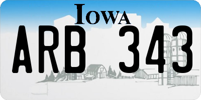 IA license plate ARB343