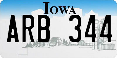 IA license plate ARB344