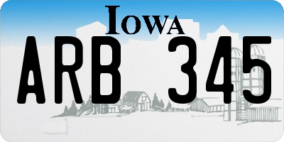 IA license plate ARB345