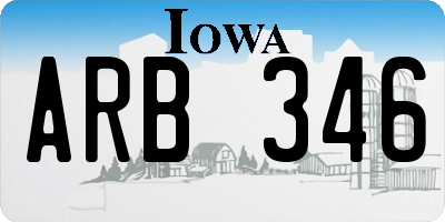 IA license plate ARB346