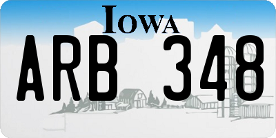 IA license plate ARB348
