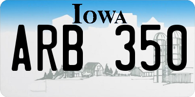 IA license plate ARB350
