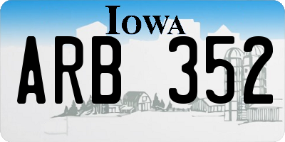 IA license plate ARB352