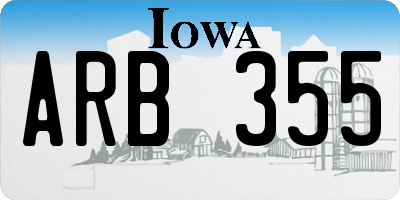 IA license plate ARB355