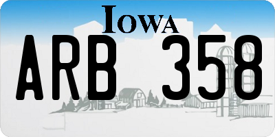 IA license plate ARB358