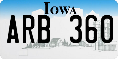 IA license plate ARB360