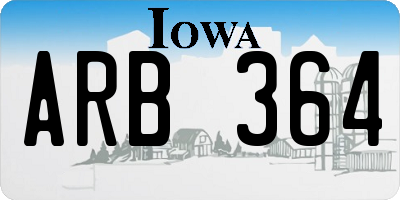 IA license plate ARB364