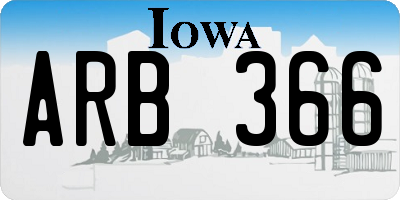 IA license plate ARB366