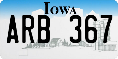 IA license plate ARB367