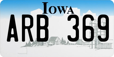 IA license plate ARB369
