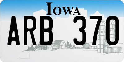 IA license plate ARB370