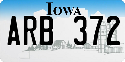 IA license plate ARB372