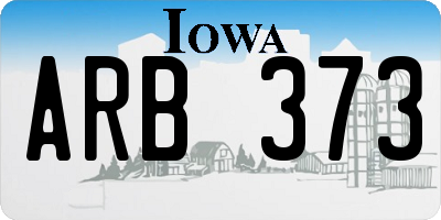 IA license plate ARB373