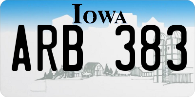 IA license plate ARB383