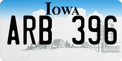 IA license plate ARB396