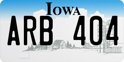 IA license plate ARB404