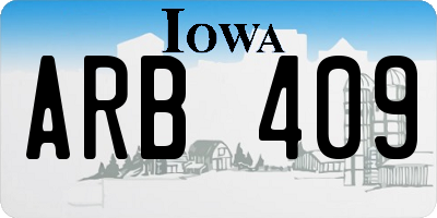 IA license plate ARB409