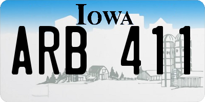 IA license plate ARB411