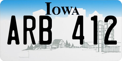 IA license plate ARB412