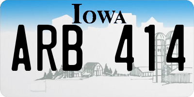 IA license plate ARB414