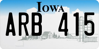IA license plate ARB415