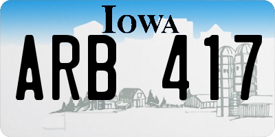 IA license plate ARB417