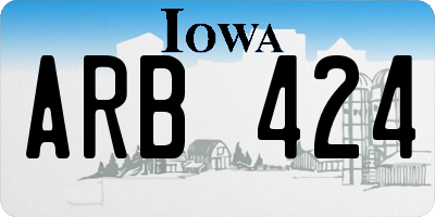 IA license plate ARB424